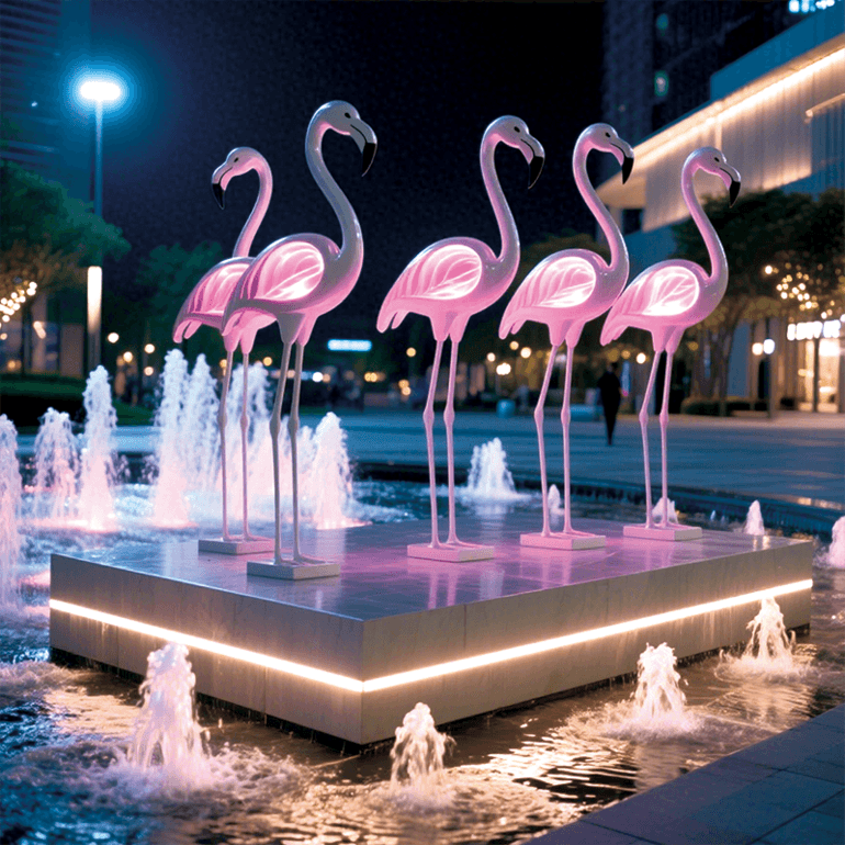 流萤夜火烈鸟景观灯
