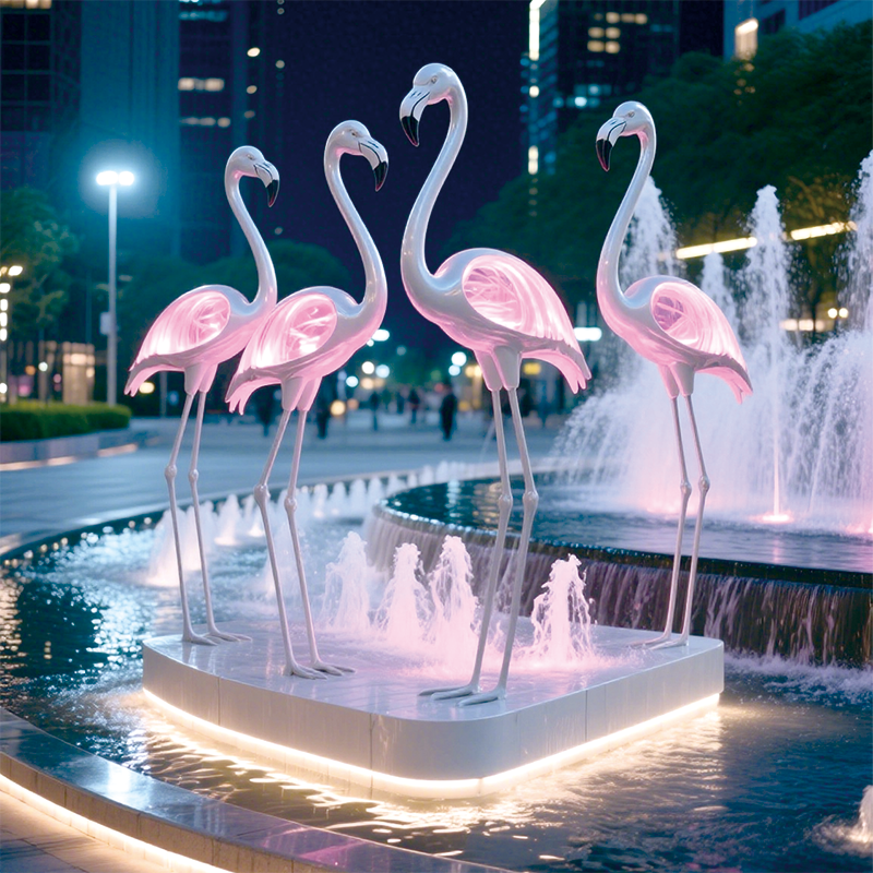 流萤夜火烈鸟景观灯
