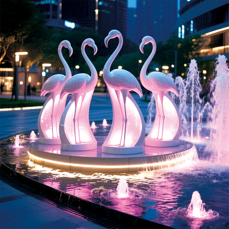 流萤夜火烈鸟景观灯