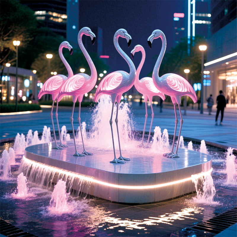 流萤夜火烈鸟景观灯