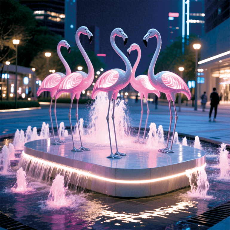流萤夜火烈鸟景观灯