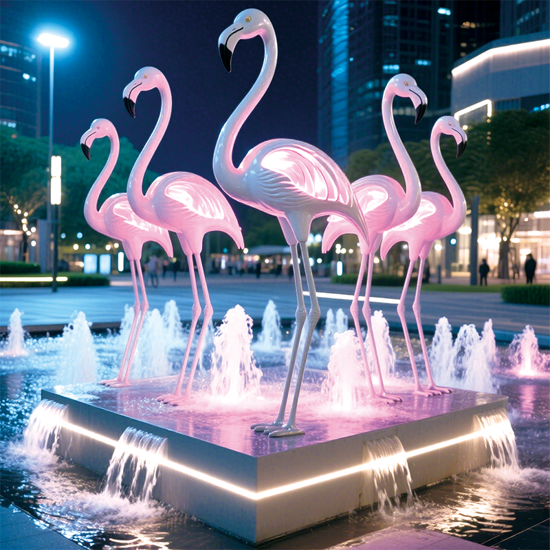 流萤夜火烈鸟景观灯