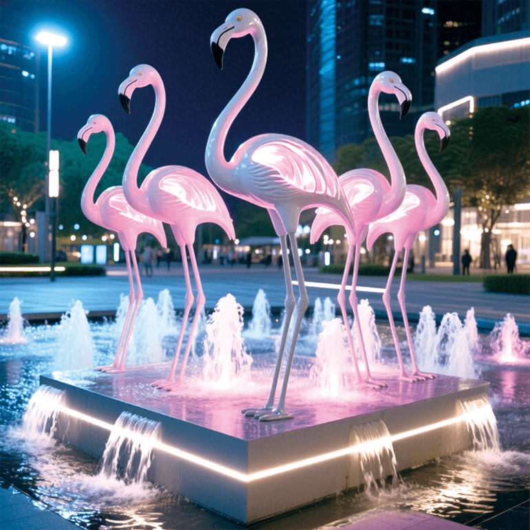 流萤夜火烈鸟景观灯