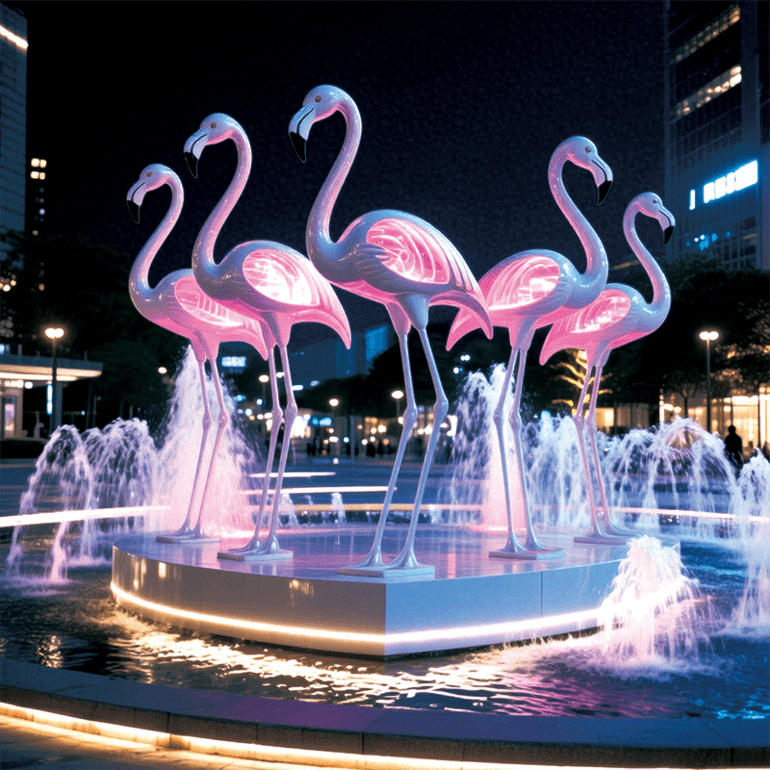 流萤夜火烈鸟景观灯