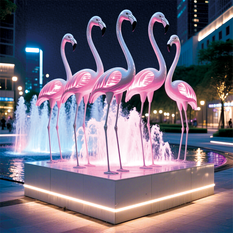 流萤夜火烈鸟景观灯
