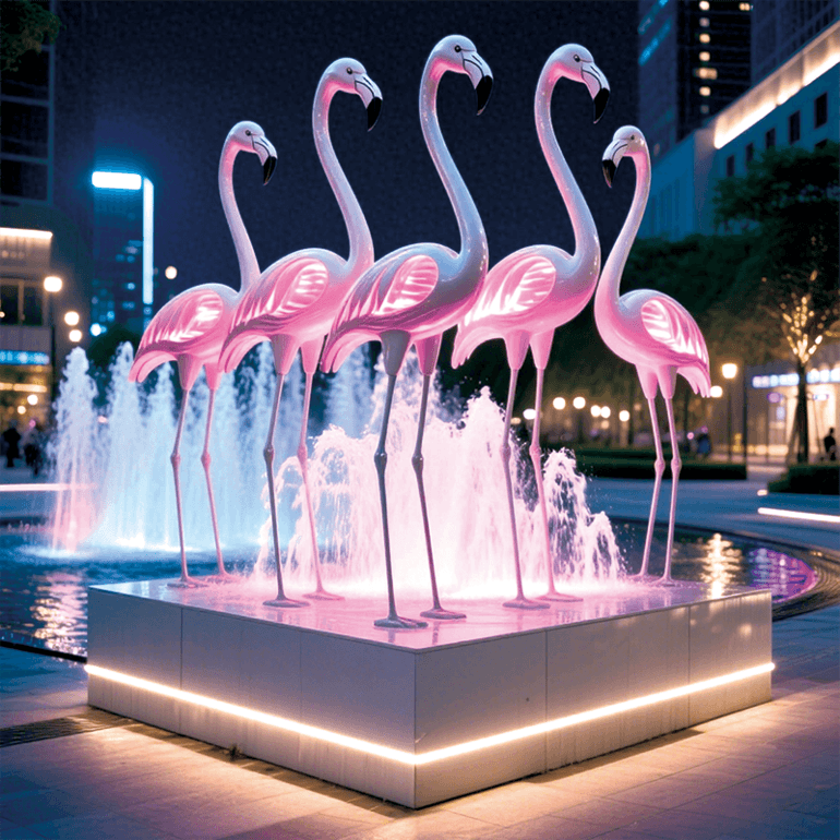流萤夜火烈鸟景观灯