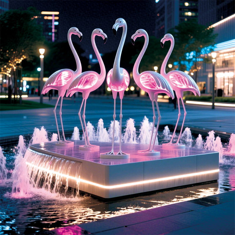 流萤夜火烈鸟景观灯
