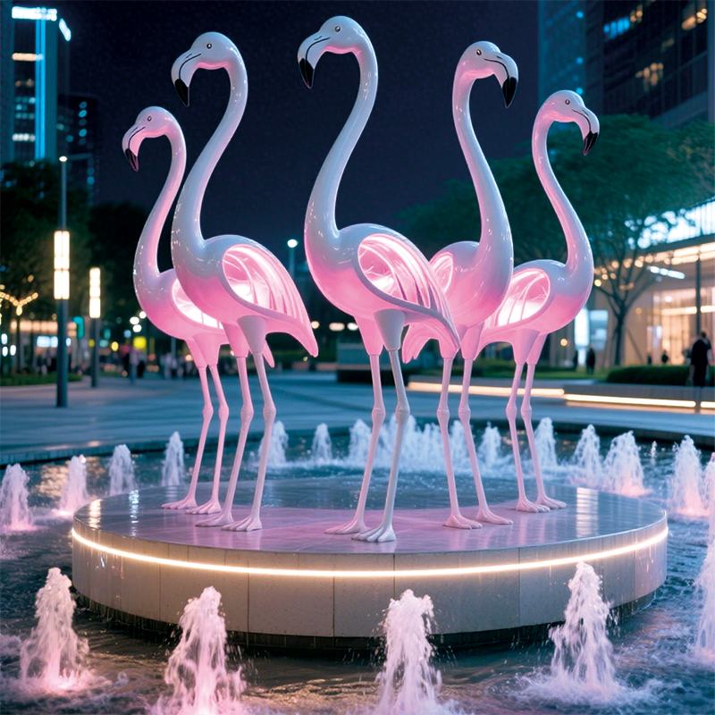 流萤夜火烈鸟景观灯