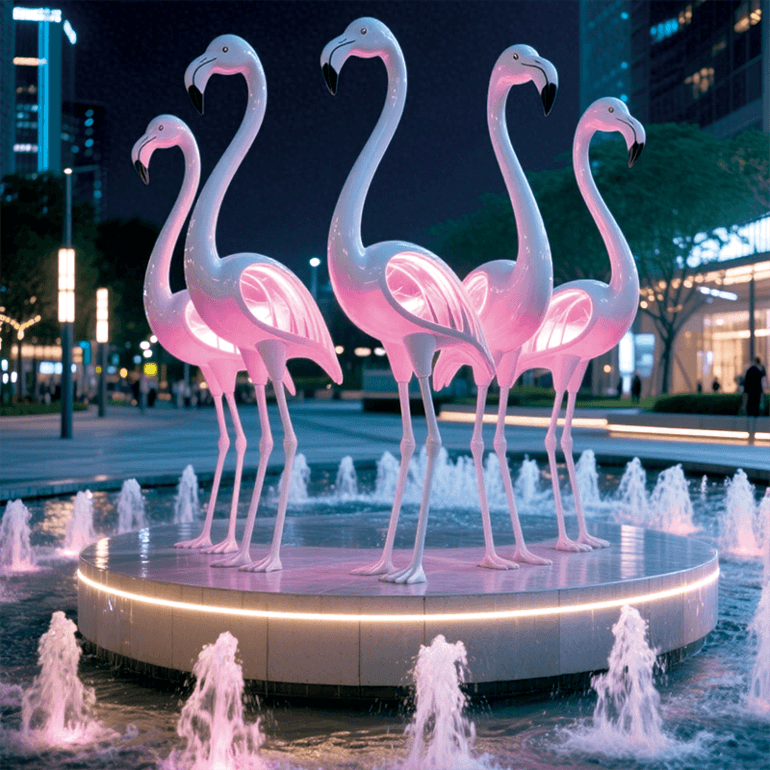 流萤夜火烈鸟景观灯