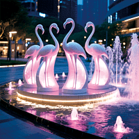 流萤夜火烈鸟景观灯