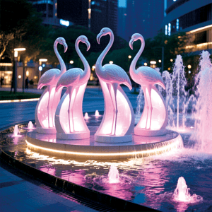 流萤夜火烈鸟景观灯