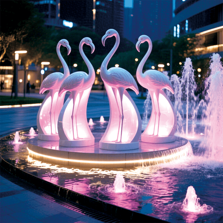 流萤夜火烈鸟景观灯
