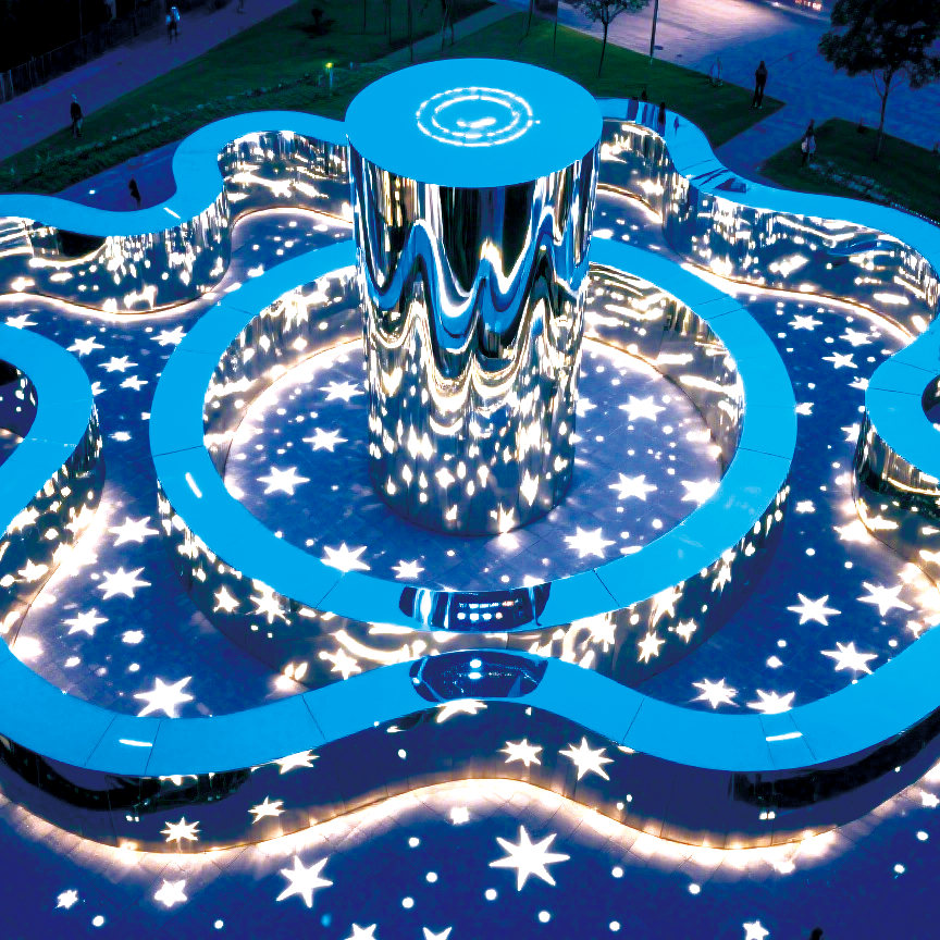 户外星芒聚梦景观装置是城市景观中亮眼的存在合适公园下去旅游区