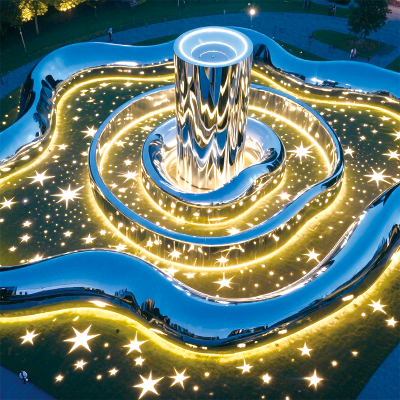 户外星芒聚梦景观装置是城市景观中亮眼的存在合适公园下去旅游区