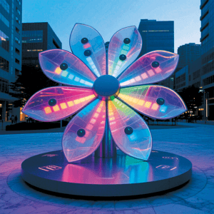 霓虹花绽景观为城市空间增添了梦幻、活力的氛围适合广场旅游景区