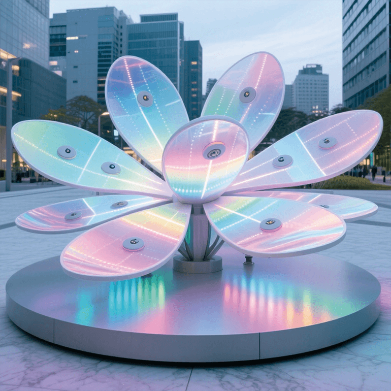 霓虹花绽景观为城市空间增添了梦幻、活力的氛围适合广场旅游景区