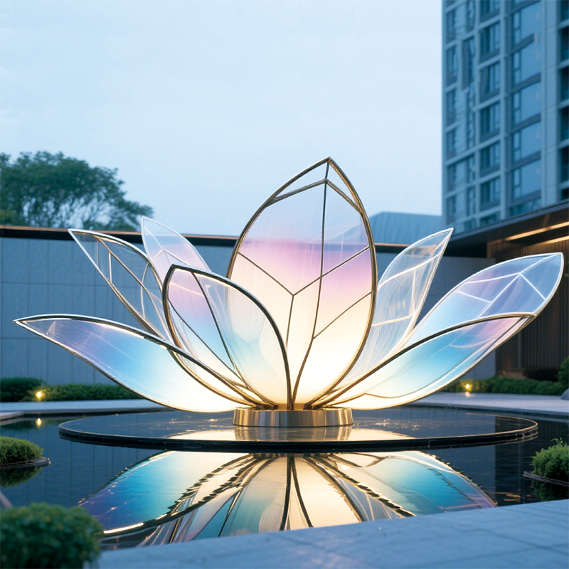 莲华溢彩,金属线条勾勒出花瓣的轮廓，精致又富有层次感浪漫的氛围