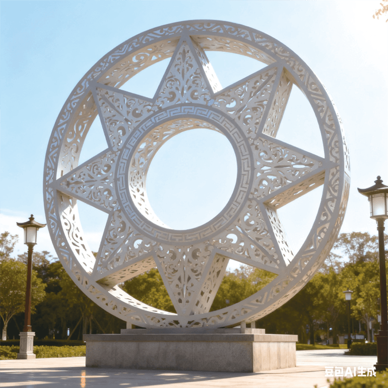 星环幻彩耀夜色景观装置适合城市广场、主题公园，旅游景区，酒店