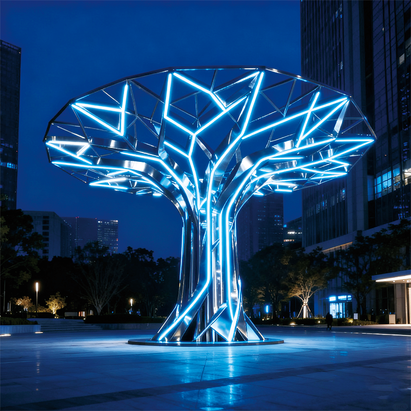 科技之树 景观灯 —未来感灯光与艺术造型融合的城市夜景观地标