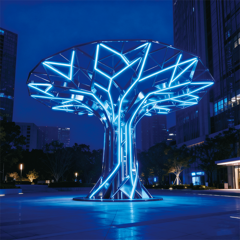 科技之树 景观灯 —未来感灯光与艺术造型融合的城市夜景观地标