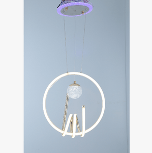 Creative Art Chandelier with Golden Ring and Crystal Ball