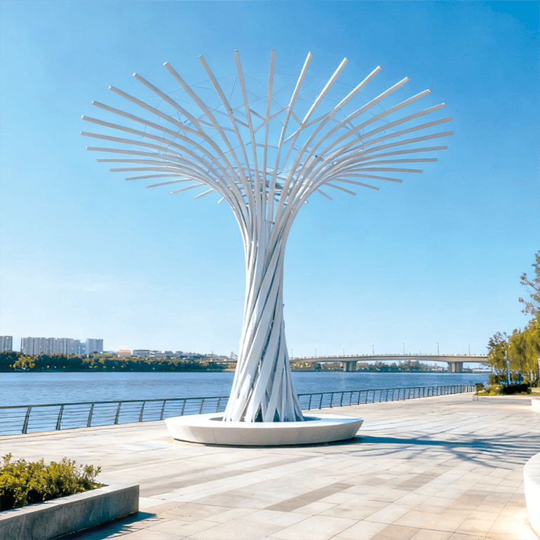 星芒状蓝光景观树，未来感造型，为城市、广场打造吸睛艺术地标