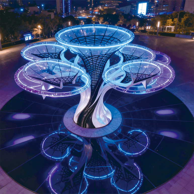 “科技树” 景观灯，炫彩未来感造型，点亮地标艺术打卡适合景区