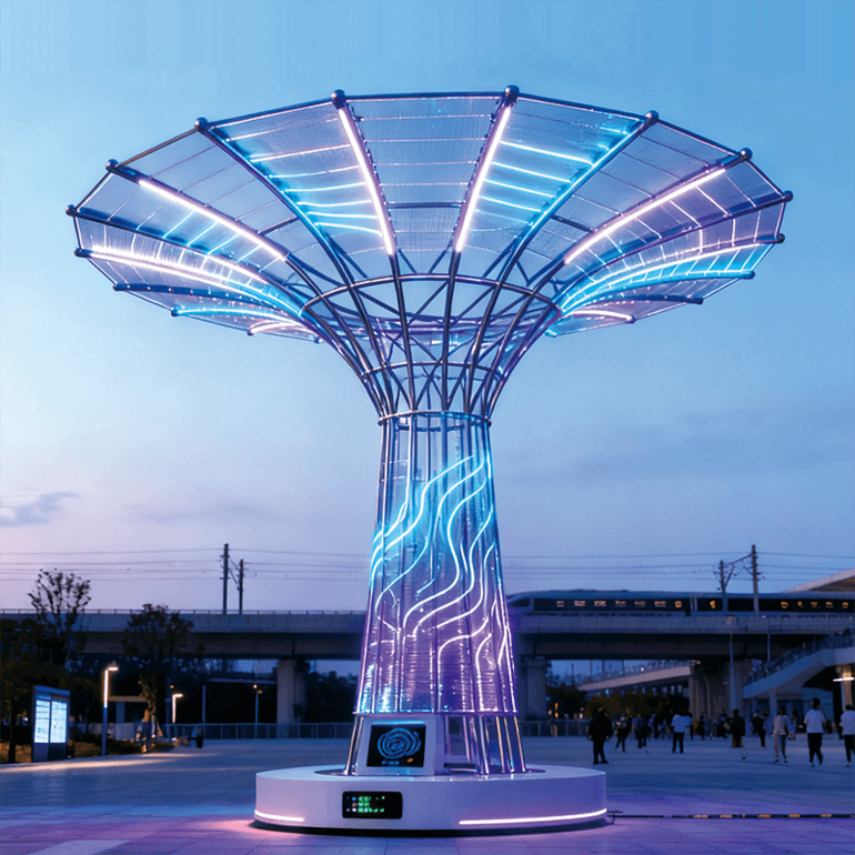 动态光效随环境灵动变幻既提升空间科技格调又能吸引人群驻足探索