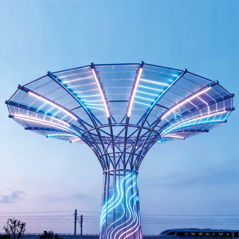 动态光效随环境灵动变幻既提升空间科技格调又能吸引人群驻足探索