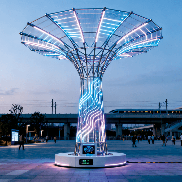 动态光效随环境灵动变幻既提升空间科技格调又能吸引人群驻足探索