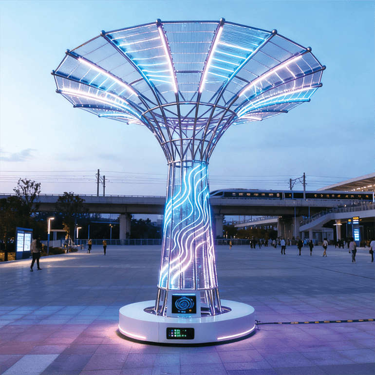 动态光效随环境灵动变幻既提升空间科技格调又能吸引人群驻足探索