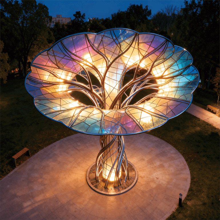 金属枝・琉璃冠景观装饰装置，适合公园艺术园林、文旅与艺术园区