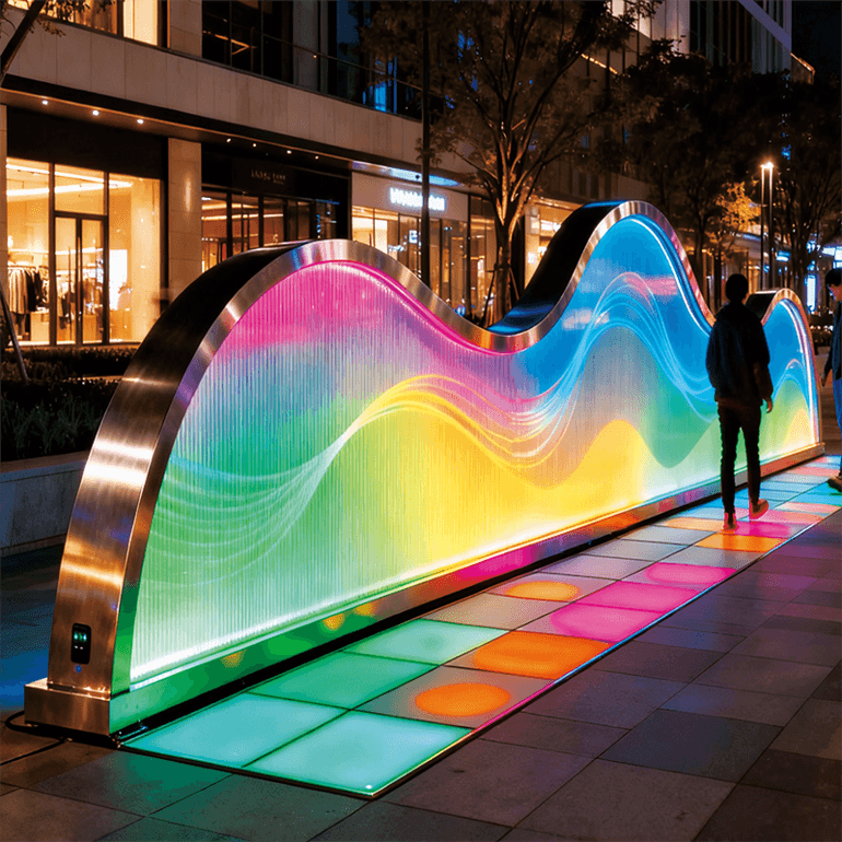 波浪之姿解构光影美学，为街区广场打造吸睛焦点，尽显格调与品味