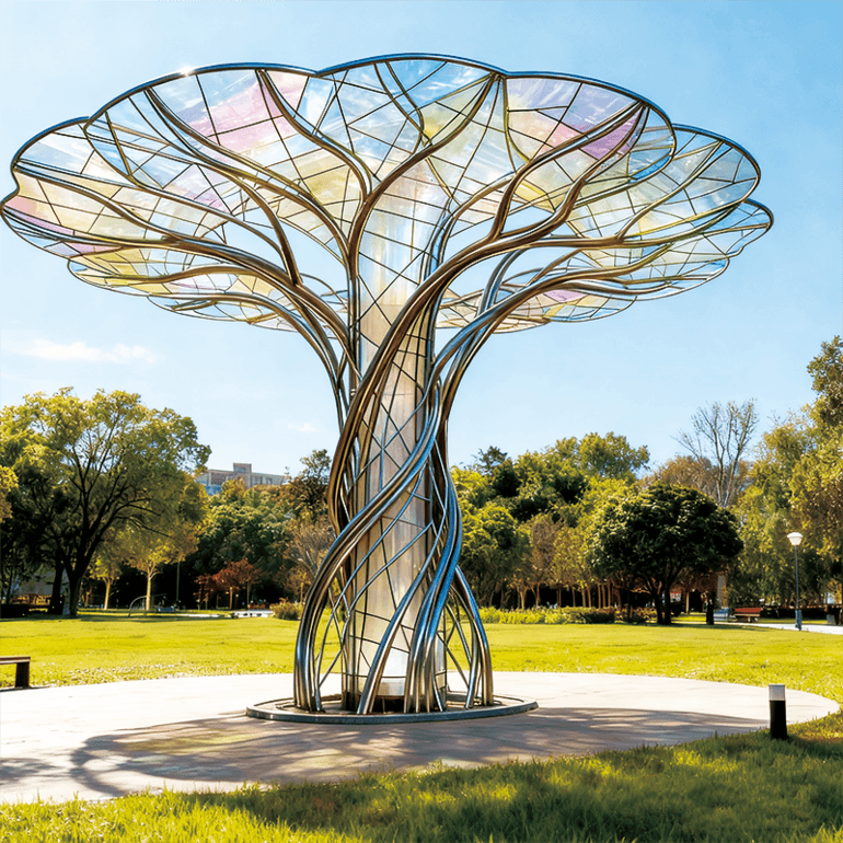 金属枝・琉璃冠景观装饰装置，适合公园艺术园林、文旅与艺术园区