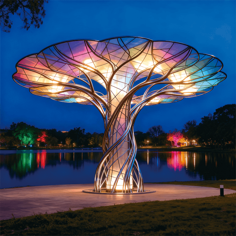 金属枝・琉璃冠景观装饰装置，适合公园艺术园林、文旅与艺术园区