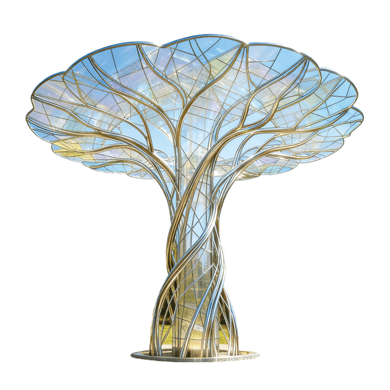 金属枝・琉璃冠景观装饰装置，适合公园艺术园林、文旅与艺术园区