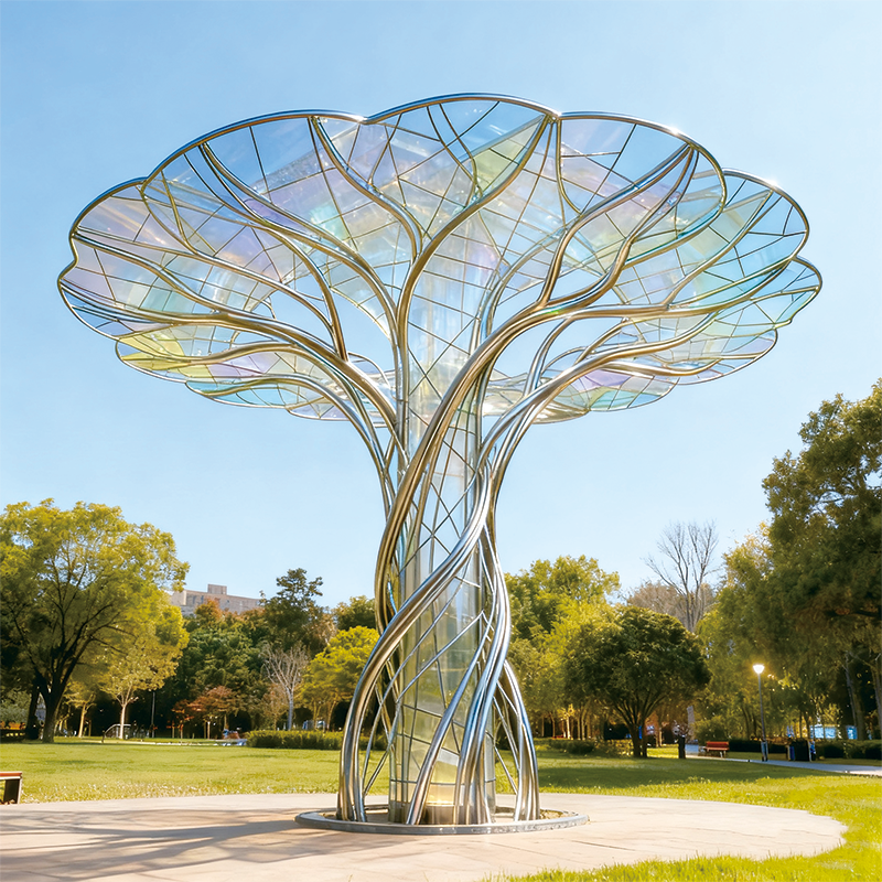 金属枝・琉璃冠景观装饰装置，适合公园艺术园林、文旅与艺术园区