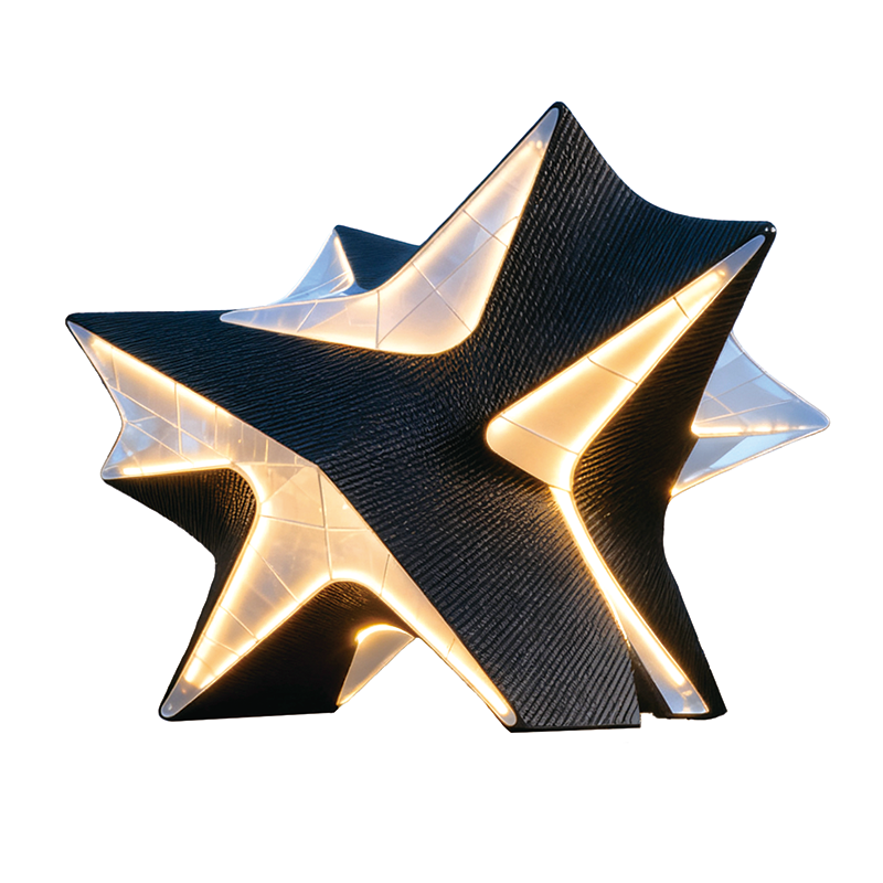 星棱幻光景观装置装饰，是以流光溢彩点亮了城市的潮流脉搏