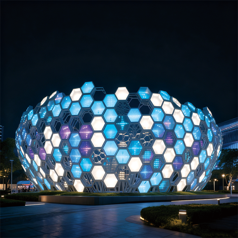 蜂巢矩阵光屿景观装饰装置，适合广场、旅游景区、游乐场、交通枢