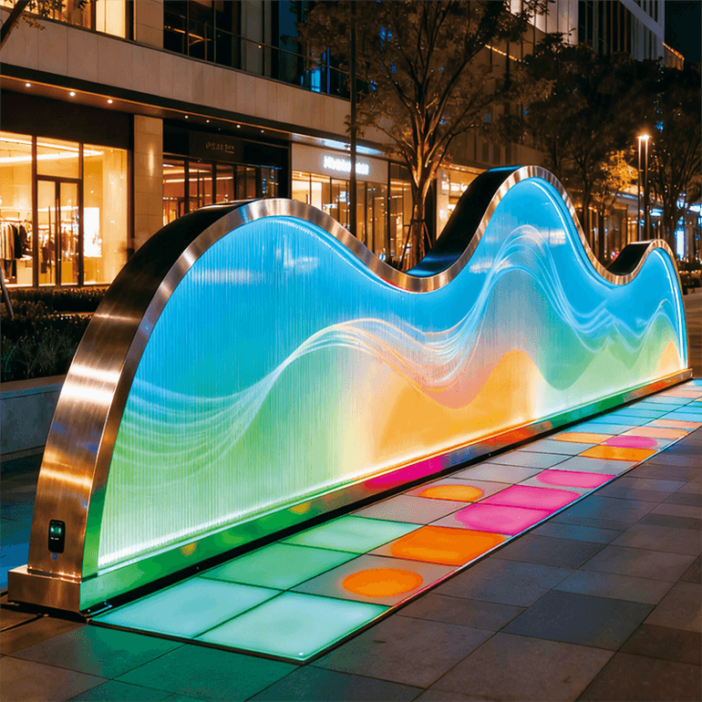 波浪之姿解构光影美学，为街区广场打造吸睛焦点，尽显格调与品味