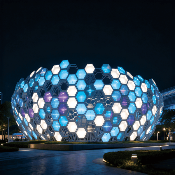 蜂巢矩阵光屿景观装饰装置，适合广场、旅游景区、游乐场、交通枢