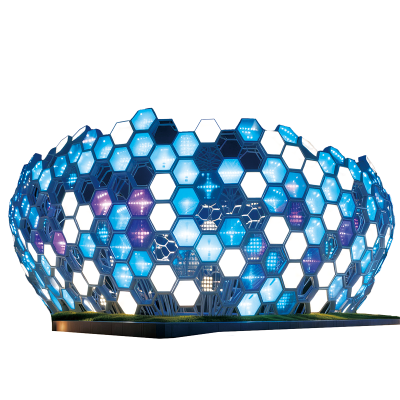 蜂巢矩阵光屿景观装饰装置，适合广场、旅游景区、游乐场、交通枢