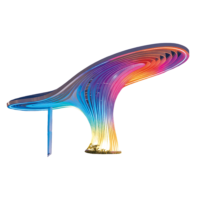 彩绸旋空之冠景观装置装饰适合广场公园、旅游景观、商业街广场等