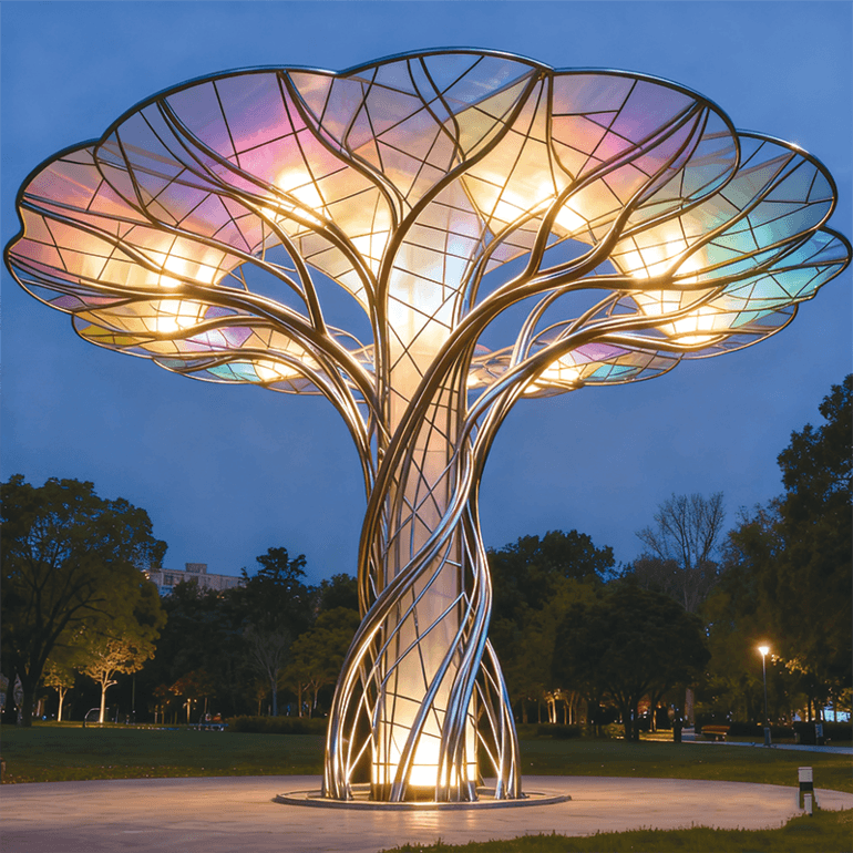 金属枝・琉璃冠景观装饰装置，适合公园艺术园林、文旅与艺术园区
