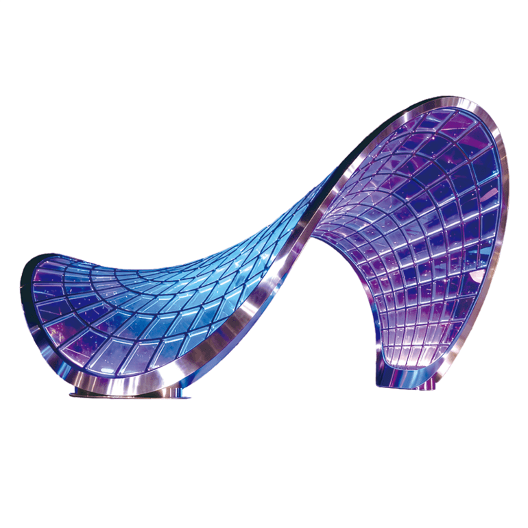 炫彩无限桥景观装置，适合城市地标性广场、艺术园区或创意街区