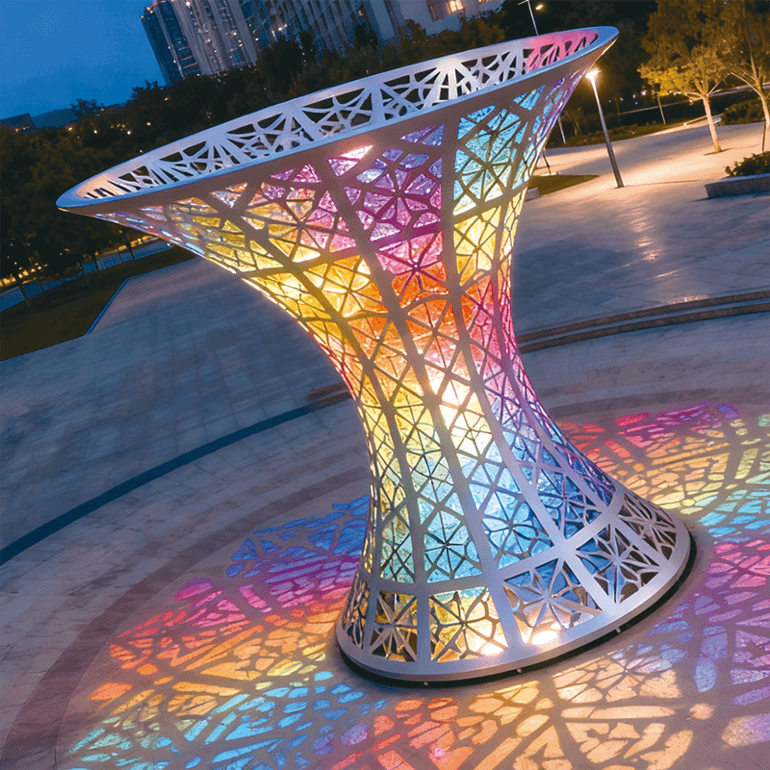 炫彩棱心圣杯景观装置适合广场公园、旅游景区、游乐场、文创街区