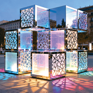 炫立方・棱光矩阵景观装置，适合广场、商业街、游乐场、文创街区