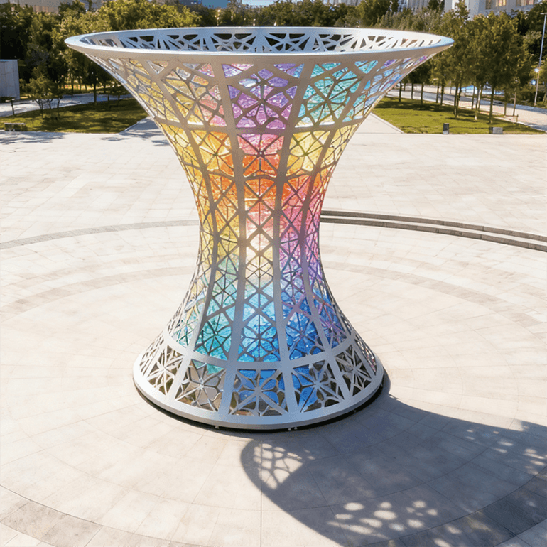 炫彩棱心圣杯景观装置适合广场公园、旅游景区、游乐场、文创街区