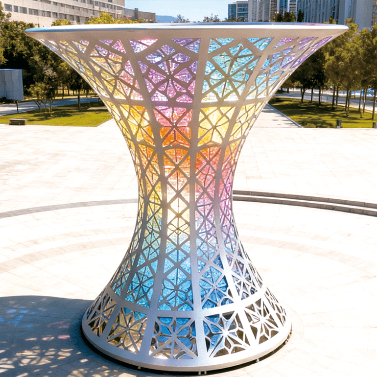 炫彩棱心圣杯景观装置适合广场公园、旅游景区、游乐场、文创街区