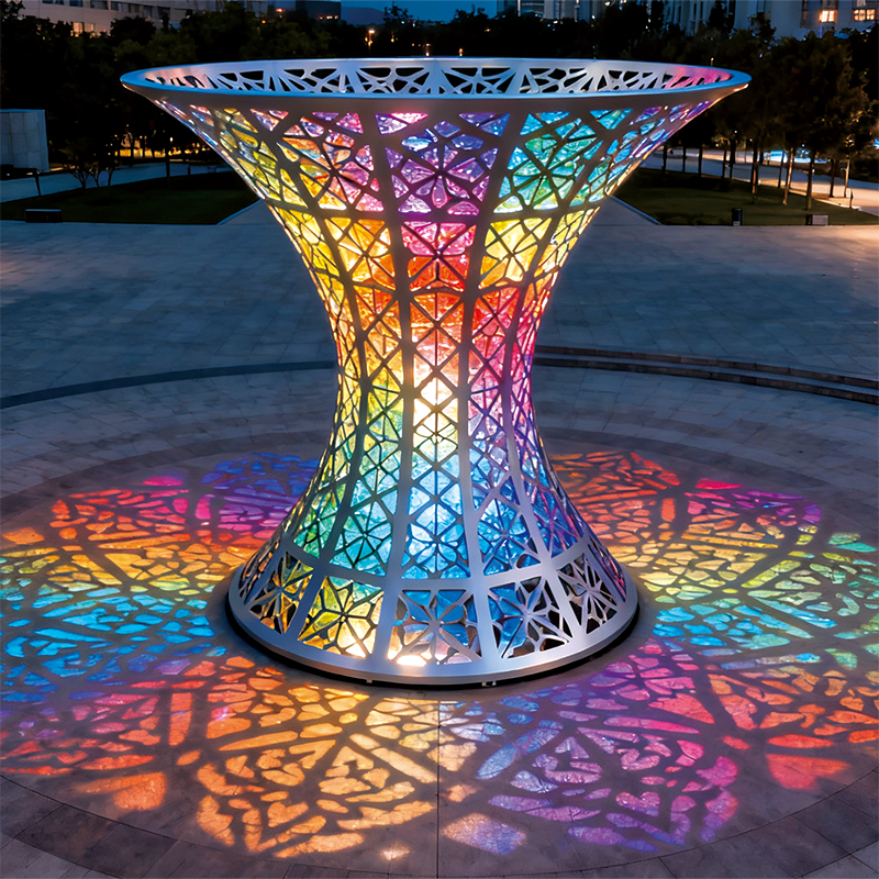 炫彩棱心圣杯景观装置适合广场公园、旅游景区、游乐场、文创街区